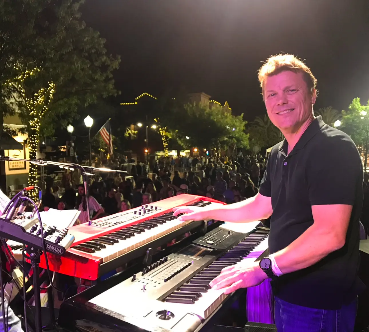 Mike Claire playing keyboard