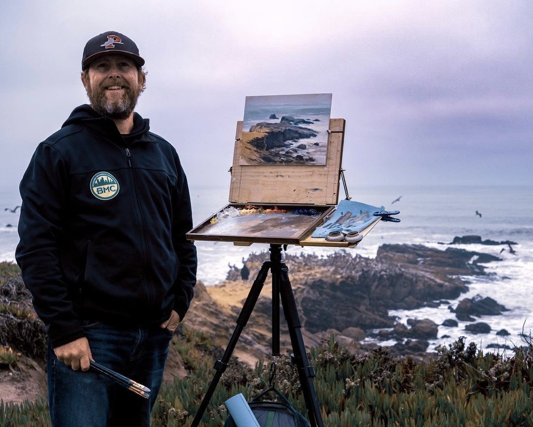 Artist Scott Johnson painting Pacificseascapes